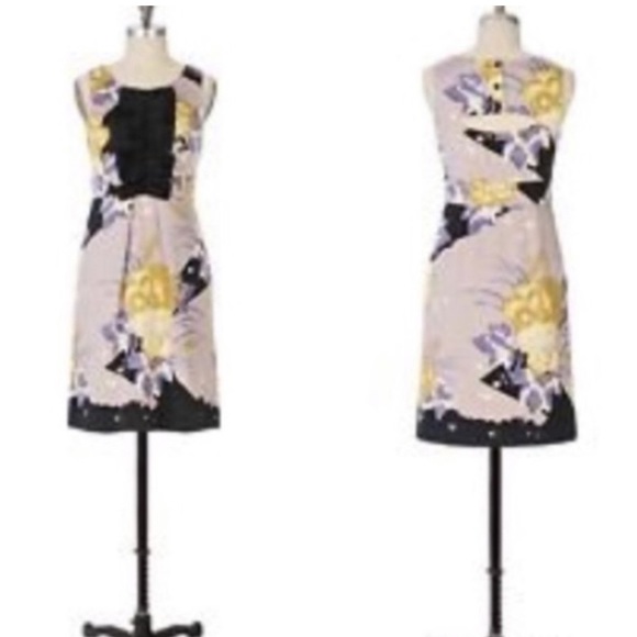 Anthropologie Leifsdottir Silk Dress Floral Purple - Picture 8 of 10